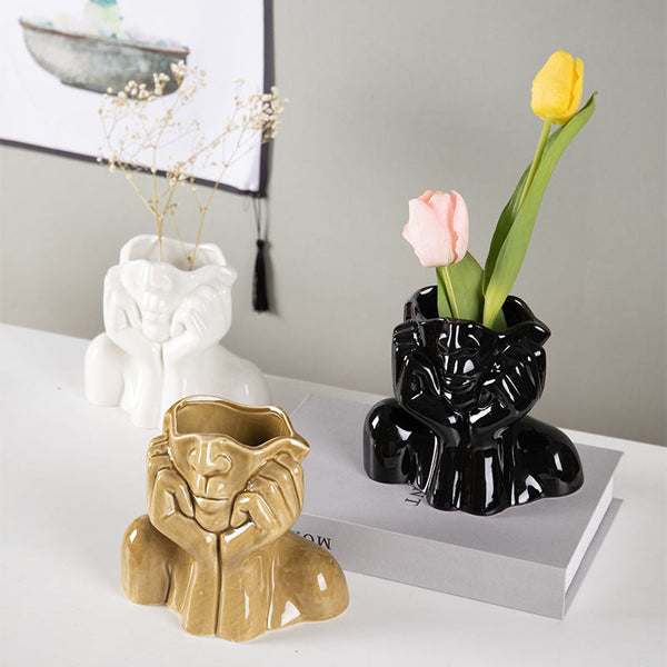 Ceramic Flower Sculpture Vase